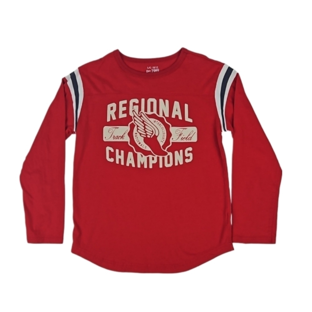 Tack & Field Casual Tee, Red, 10/12